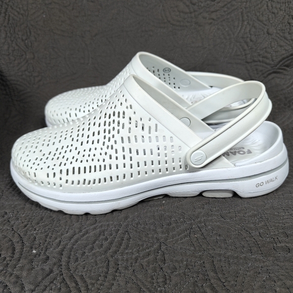 Skechers Shoes - SKECHERS Foamies Go Walk Clog White Synthetic Slip On Women's Shoe Size 9.5